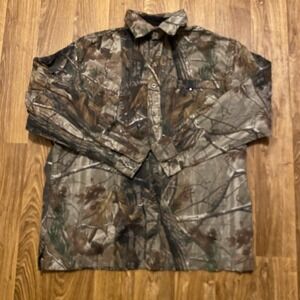 Vintage Walls Realtree Camouflage Shirt Men Large Camo Breathable Long‎ Sleeve